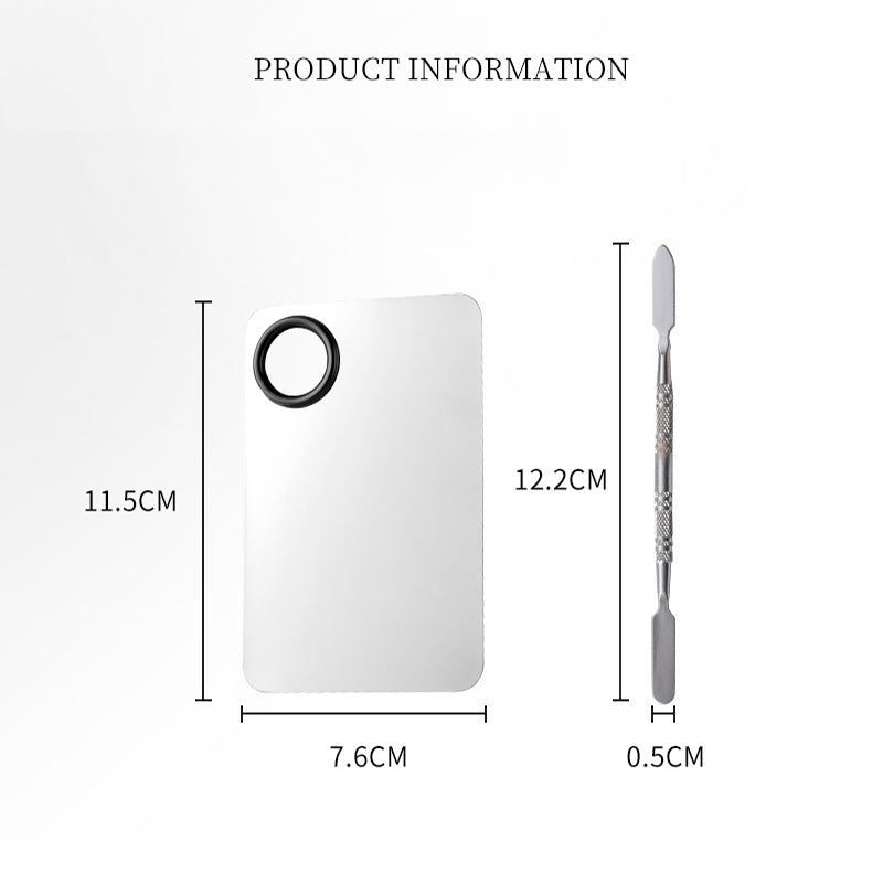 Palette de maquillage professionnelle en acier inoxydable avec spatule