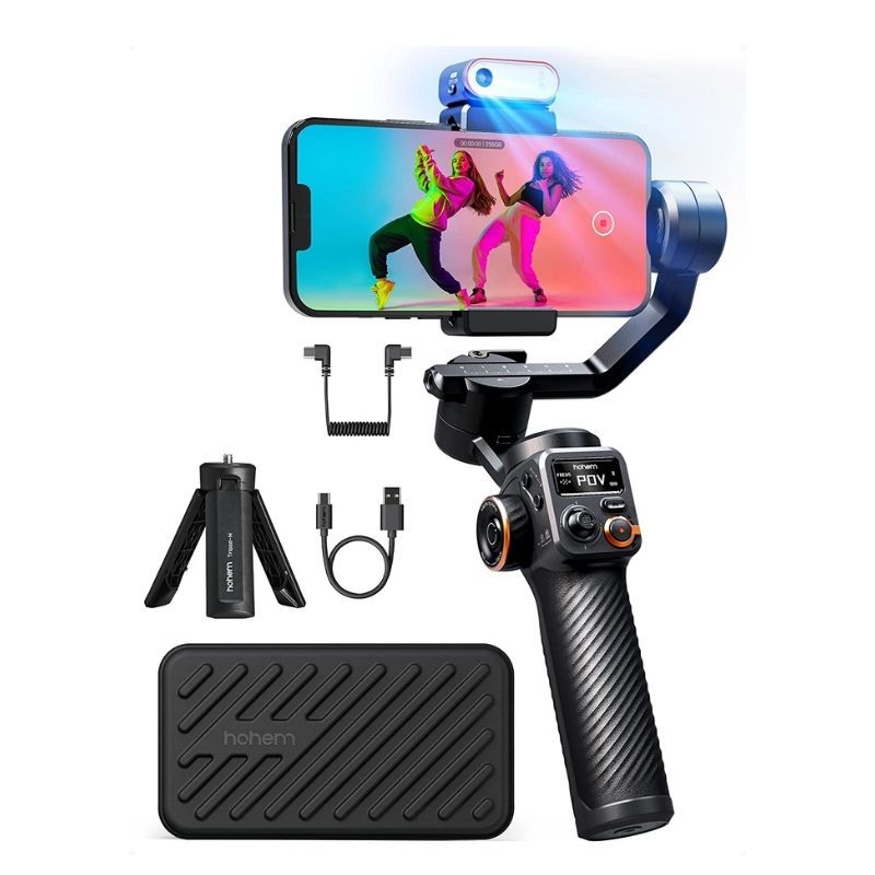 Stabilisateur 3 axes avec lumière d'appoint AI pour vlog