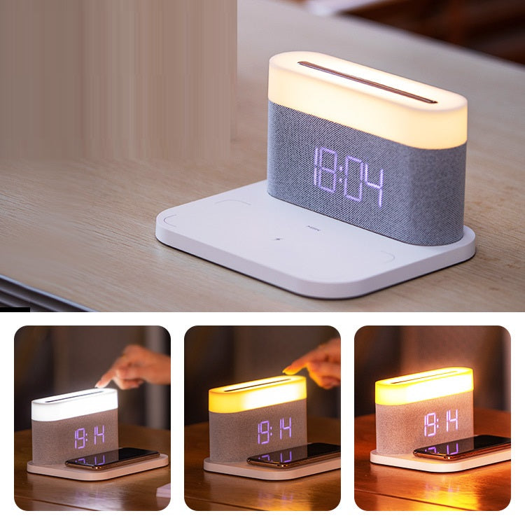 Lampe de bureau 4-en-1 avec chargeur sans fil et horloge